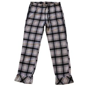 Ladies Victoria's Secret Pajama Pants Medium Pink Gray  Plaid‎ Mid Rise Lounge